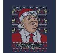 Make Christmas Great Again Donald Trump Women's Christmas T-Shirt - Navy - S - Navy