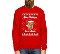 Make Christmas Great Again Jumper - Funny Donald Trump Mens Xmas Sweater Red