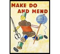 Make do and mend VINTAGE STYLE METAL WALL SIGN PLAQUE SHABBY CHIC KITCHEN PICTURE RETRO TIN DECOR (8" x 6")
