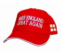 Make England Great Again Cap Red and White Embroidery England Flag Design Political Patriotic Make Britain Great Again Baseball Hat St George's Flag Symbol Proud Pride MEGA Adjustable Strap Unisex