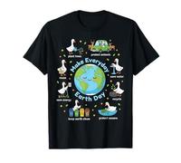 Make Everyday Earth Day Goose Science Teacher Kid Earth Day T-Shirt