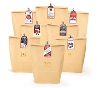 Make/Fill Your Own Empty Advent Calendar Bags Kit 2025, 24 Pcs Fillable Christmas Envelopes Countdown Calendar, Diy Reusable 1-24 Countdown Bags For Best Gifts Uk Decoration (kraft yellow)