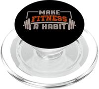 Make Fitness a Habit - Motivational Messages PopSockets PopGrip for MagSafe