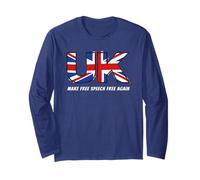 Make Free Speech Free Again: UK Flag Conservative Long Sleeve T-Shirt