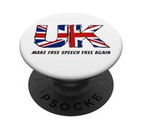 Make Free Speech Free Again: UK Flag Conservative PopSockets Adhesive PopGrip