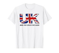 Make Free Speech Free Again: UK Flag Conservative T-Shirt