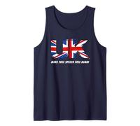 Make Free Speech Free Again: UK Flag Conservative Tank Top