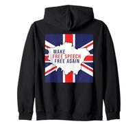 Make Free Speech Free Again: UK Flag Conservative Zip Hoodie