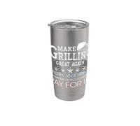 Make Grilling Great Again Trump BBQ Pit Master Grill Gift Stainless Steel Insulated Tumbler