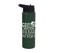 Make Grilling Great Again Trump BBQ Pit Master Grill Gift Stainless Steel Insulated Water Bottle