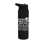 Make Grilling Great Again Trump BBQ Pit Master Grill Gift Stainless Steel Insulated Water Bottle