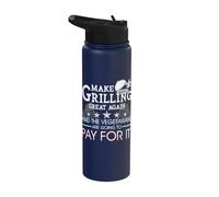 Make Grilling Great Again Trump BBQ Pit Master Grill Gift Stainless Steel Insulated Water Bottle