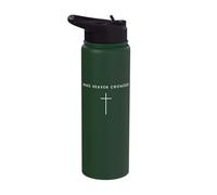 Make Heaven Crowded Cross - Minimalist Christian Religious Stainless Steel Insulated Water Bottle