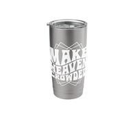 Make Heaven Crowded Retro Typography Bible Quote Design Stainless Steel Insulated Tumbler