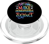 Make Homophobia Extinct Rainbow Dinosaur Pride PopSockets PopGrip for MagSafe