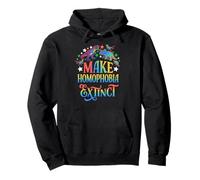 Make Homophobia Extinct Rainbow Dinosaur Pride Pullover Hoodie