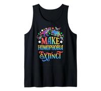 Make Homophobia Extinct Rainbow Dinosaur Pride Tank Top