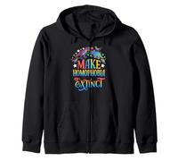 Make Homophobia Extinct Rainbow Dinosaur Pride Zip Hoodie