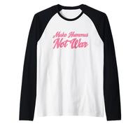Make Hummus Not War - Peace Middle East Foodie Vegan Raglan Baseball Tee