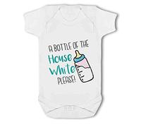 Make It Love It Sell It - A Bottle of the House White Please! - Baby Vest, 0-3 Months, Girl or Boy, New Born to 24mth