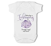 Make It Love It Sell It - Babies born in February Birthstone - Baby Grow Suit, 0-3 Months, Girl or Boy, New Born to 24mth
