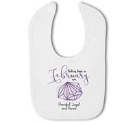 Make It Love It Sell It - Babies born in February Birthstone - Baby Hook and Loop Bib, Boy or Girl