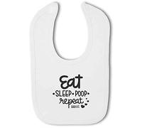 Make It Love It Sell It - Eat Poop Sleep Repeat - Baby Hook And Loop Bib, Boy or Girl