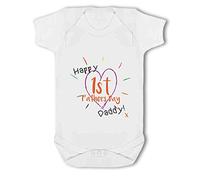 Make It Love It Sell It - Happy 1st Fathers day! x - Baby Vest, 0-3 Months, Girl or Boy, New Born to 24mth