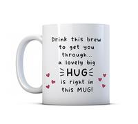 Make It Love It Sell It - Hug in A Mug - A Brew to Get You Through Sympathy Gift Mug, Ceramic, 11fl oz