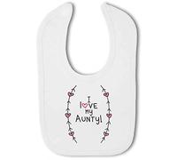 Make It Love It Sell It - I love my Aunty! (Hearts and Arrows) - Baby Hook and Loop Bib, Boy or Girl