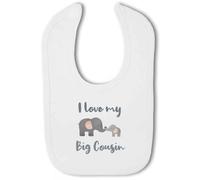 Make It Love It Sell It - I Love My Big Cousin, Elephants - Hook And Loop Baby Bib, For Boy or Girl, One Size
