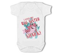 Make It Love It Sell It - I love my Big Sister Shark!- Baby Vest, 6-12 Months, Girl or Boy, New Born to 24mth