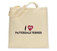 Make It Love It Sell It - I Love My Patterdale Terrier - Canvas Tote Bag, Single Sided