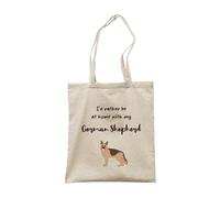 Make It Love It Sell It - I'd Rather Stay At Home With My German Shepherd - Dog Breed Canvas Tote Bag, Single Sided
