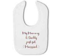 Make It Love It Sell It - My Mummy And Daddy Just Got Married - Wedding Day Baby Hook & Loop Bib, For Boy or Girl, One Size