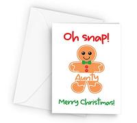 Make It Love It Sell It - Oh Snap Aunty Merry Christmas Funny Christmas Pun - A5 Greetings Card, A5, 350gsm