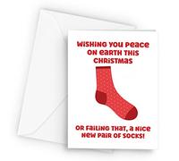 Make It Love It Sell It - Peace Or Socks Funny Christmas - A5 Christmas Card, A5, 350gsm