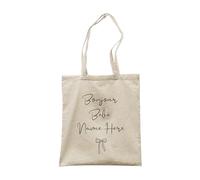 Make It Love It Sell It - Personalised Baby's Name - Bonjour Bebe Canvas Tote Bag