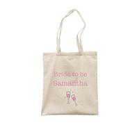 Make It Love It Sell It - Personalised Bride To Be - Fizz Mrs Hen Party Canvas Tote Bag