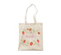 Make It Love It Sell It - Personalised Girl's Name - Children's Strawberry Canvas Tote Bag