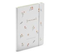 Make It Love It Sell It - Personalised Name Floral Journal - Pressed Flowers White Notebook Gift, 160 page, A5