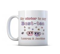 Make It Love It Sell It - Personalised We'll Always Be Best-Teas - Sister Best Friend Pun Mug Gift, Ceramic, 11fl oz