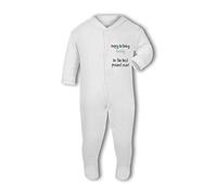 Make It Love It Sell It Simply Wall Art - Happy Birthday Daddy I'm The Best Present Ever - Baby Sleep Suit, New Born, Girl or Boy, New Born to 24mth White