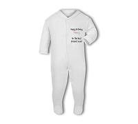 Make It Love It Sell It Simply Wall Art - Happy Birthday Mummy I'm The Best Present Ever - Baby Sleep Suit, 0-3 Months, Girl or Boy, New Born to 24mth White