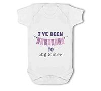 Make It Love It Sell It Simply Wall Art - I've been Promoted to Big Sister! Pink - Baby Vest, 6-12 Months, Girl or Boy, New Born to 24mth