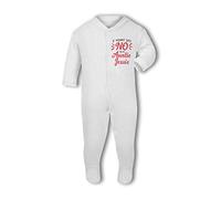 Make It Love It Sell It Simply Wall Art - Personalised Mummy Says No, Ask Auntie! - Baby Grow Suit, 0-3 Months, Girl or Boy, New Born to 24mth White