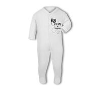 Make It Love It Sell It Simply Wall Art - Pirate in Training! - Baby Grow Suit, 3-6 Months, Girl or Boy, New Born to 24mth White