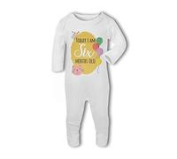 Make It Love It Sell It Simply Wall Art - Today I am Six Months Old Milestone - Baby Romper Suit, 3-6 Months, For Girl or Boy, Newborn to 12mth