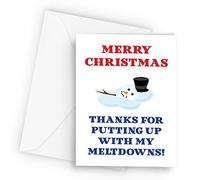 Make It Love It Sell It - Thanks For Putting Up With My Meltdowns - A5 Christmas Card, A5, 350gsm