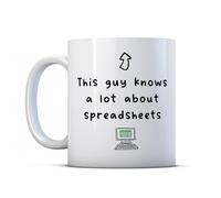 Make It Love It Sell It - This Guy Knows A Lot About Spreadsheets - Office Nerd Work Colleague Gift Mug, Ceramic, 11fl oz